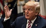 US President Donald Trump at a meeting with business leaders on tax reform at the White House in Washington, DC, October 31, 2017 (AFP PHOTO / NICHOLAS KAMM)