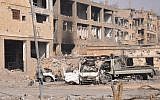 A general view shows damaged buildings in the eastern Syrian city of Deir Ezzor on November 4, 2017. (AFP PHOTO / STRINGER)