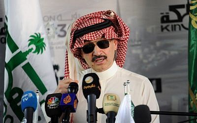This file photo taken on May 11, 2017 shows Saudi Prince Alwaleed bin Talal speaking during a press conference in the Red Sea city of Jeddah. ( AFP PHOTO / Amer HILABI)