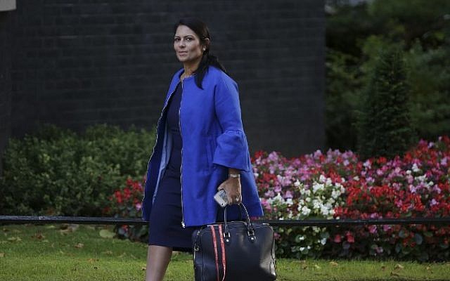 This photo taken on September 12, 2017, shows Britain's then international development secretary Priti Patel arriving at the weekly meeting of the cabinet at Downing Street in central London. (AFP Photo/Daniel Leal-Olivas) This photo taken on September 12, 2017, shows Britain's then international development secretary Priti Patel arriving at the weekly meeting of the cabinet at Downing Street in central London. (AFP Photo/Daniel Leal-Olivas)