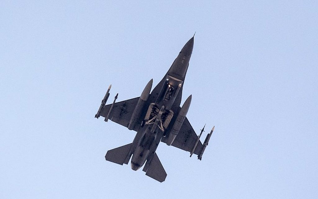 A US Air Force F-16 takes off during the Blue Flag air exercise at the Ovda air force base, north of the Israeli city of Eilat, on November 8, 2017. (Jack Guez/AFP)