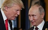 US President Donald Trump (left) and Russia's President Vladimir Putin at the APEC Economic Leaders' Meeting, part of the Asia-Pacific Economic Cooperation (APEC) leaders' summit, in the central Vietnamese city of Danang, on November 11, 2017. (AFP Photo/Sputnik/Mikhail Klimentyev)