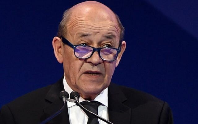 French Foreign Minister Jean-Yves Le Drian, addresses the "MiSK Global Forum" in the Saudi capital Riyadh on November 16, 2017. (AFP PHOTO / FAYEZ NURELDINE) French Foreign Minister Jean-Yves Le Drian, addresses the "MiSK Global Forum" in the Saudi capital Riyadh on November 16, 2017. (AFP PHOTO / FAYEZ NURELDINE)