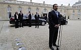 Lebanese Prime Minister Saad Hariri speaks after meeting with French President at the Elysee Presidential Palace on November 18, 2017 in Paris. (AFP PHOTO / Thomas Samson)
