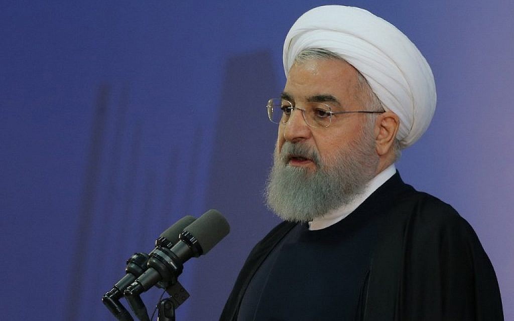A handout photo provided by the office of Iranian President Hassan Rouhani shows him speaking during a meeting with farmers in Tehran, November 21, 2017. (AFP/Iranian Presidency)