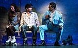 Rachel Prather, Etai Benson and Ariel Stachel in  the Broadway remake of 'The Band's Visit.' (Photo by Matthew Murphy)