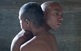 Shamel Pitts (right) and Mirelle Martins in their work, 'Black Velvet,' which features some nudity and is being performed as part of Jerusalem International Dance Week (Courtesy Shamel Pitts and Mirelle Martins)
