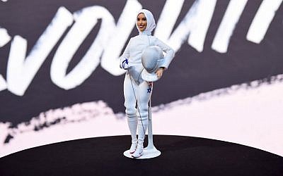 The Ibtihaj Muhammad barbie on display during Glamour Celebrates 2017 Women Of The Year Live Summit at Brooklyn Museum on November 13, 2017 in New York City. (Ilya S. Savenok/Getty Images for Glamour/AFP)