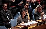 Nikki Haley, US ambassador to the United Nations, speaks during an emergency meeting of the United Nations Security Council concerning North Korea's nuclear ambitions, at the United Nations headquarters, November 29, 2017 in New York City. (Drew Angerer/Getty Images)