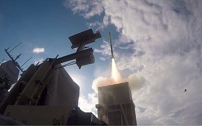 The Israeli Navy tests a ship-based Iron Dome missile defense system, which is declared operational, on November 27, 2017 (Israel Defense Forces)