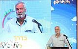 Amana CEO Ze'ev 'Zambish' Hever addresses his settlement group's annual conference in Jerusalem on November 14, 2017. (Courtesy: Yesha Council)