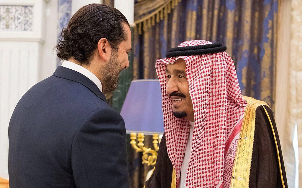 Saudi King Salman, right, meets with outgoing Lebanese Prime Minister Saad Hariri in Riyadh, Saudi Arabia, November 6, 2017. (Saudi Press Agency, via AP) Saudi King Salman, right, meets with outgoing Lebanese Prime Minister Saad Hariri in Riyadh, Saudi Arabia, November 6, 2017. (Saudi Press Agency, via AP)