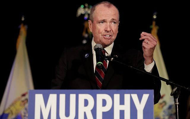 New Jersey Democratic gubernatorial nominee Phil Murphy speaks to supporters during his election night victory party at the Asbury Park Convention Hall, November 7, 2017, in Asbury Park, New Jersey (AP Photo/Julio Cortez) New Jersey Democratic gubernatorial nominee Phil Murphy speaks to supporters during his election night victory party at the Asbury Park Convention Hall, November 7, 2017, in Asbury Park, New Jersey (AP Photo/Julio Cortez)