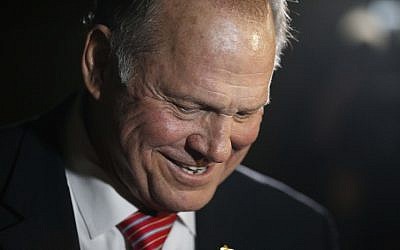 Former Alabama Chief Justice and US Senate candidate Roy Moore leaves after he speaks at a church revival, Tuesday, Nov. 14, 2017, in Jackson, Ala. (AP/Brynn Anderson)