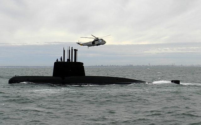 This 2013 photo provided by the Argentina Navy shows an ARA San Juan, a German-built diesel-electric vessel, near Buenos Aires, Argentina. Argentina's Navy said Friday, Nov. 17, 2017, it has lost contact with its ARA San Juan submarine off the country's southern coast. (Argentina Navy via AP ) This 2013 photo provided by the Argentina Navy shows an ARA San Juan, a German-built diesel-electric vessel, near Buenos Aires, Argentina. Argentina's Navy said Friday, Nov. 17, 2017, it has lost contact with its ARA San Juan submarine off the country's southern coast. (Argentina Navy via AP )