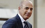 In this April 21, 2016, photo, Matt Lauer, co-host of the NBC "Today" television program, appears on set in Rockefeller Plaza, in New York.  (AP Photo/Richard Drew)