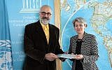 Ahmad Jalali with former UNESCO head Irina Bokova (UNESCO)