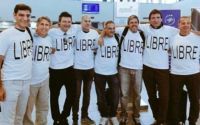 Ariel Erlij, third from left, poses with friends taking part in a high school reunion. Five members of the group, including Erlij, were killed when a terrorist rammed a truck into pedestrians in New York, October 31, 2017. (Facebook) Ariel Erlij, third from left, poses with friends taking part in a high school reunion. Five members of the group, including Erlij, were killed when a terrorist rammed a truck into pedestrians in New York, October 31, 2017. (Facebook)