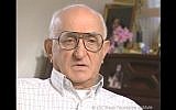 Screen capture from video of Holocaust survivor Benjamin Scheinkopf. (YouTube)