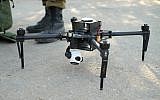 A 'Matrice' drone, with night-vision capabilities, used by the IDF. (Judah Ari Gross/Times of Israel)