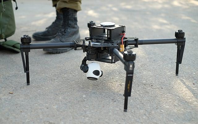 A 'Matrice' drone, with night-vision capabilities, used by the IDF. (Judah Ari Gross/Times of Israel) A 'Matrice' drone, with night-vision capabilities, used by the IDF. (Judah Ari Gross/Times of Israel)