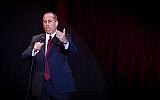 American comedian Jerry Seinfeld performs in Tel Aviv on December 19, 2015. (Miriam Alster/FLASH90)