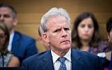 Deputy Minister Michael Oren at the Knesset, June 27, 2017. (Yonatan Sindel)