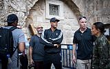 American actor Will Smith is seen outside the  Church of the Holy Sepulchre  in the Old City of Jerusalem on November 9, 2017. Photo by Yonatan Sindel/Flash90.