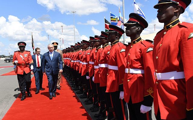 Prime Minister Benjamin Netanyahu arrives in Nairobi, Kenya, on November 28, 2017. (Haim Zach / GPO) Prime Minister Benjamin Netanyahu arrives in Nairobi, Kenya, on November 28, 2017. (Haim Zach / GPO)