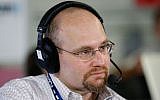 Glenn Thrush on an episode of “The Press Pool” at Quicken Loans Arena in Cleveland, Ohio, July 20, 2016. (Kirk Irwin/Getty Images for SiriusXM via JTA)