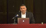 Screen capture from video of lecturer Hatem Bazian of the Asian American and Asian Diaspora Studies department at UC Berkeley. (YouTube)