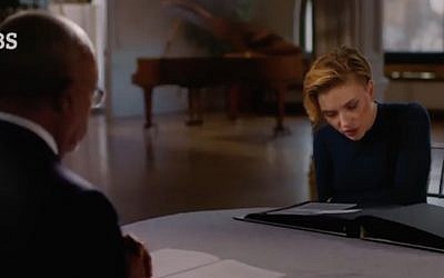 Scarlett Johansson learning about her ancestry on 'Finding Your Roots with Henry Louis Gates Jr.' (Screenshot from 'Finding Your Roots')