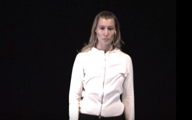 Stella Penn Pechanac, the Israeli intelligence operative who allegedly duped at least one of Harvey Weinstein’s accusers, seen performing in a play in August, 2009. (screen capture: YouTube) Stella Penn Pechanac, the Israeli intelligence operative who allegedly duped at least one of Harvey Weinstein’s accusers, seen performing in a play in August, 2009. (screen capture: YouTube)