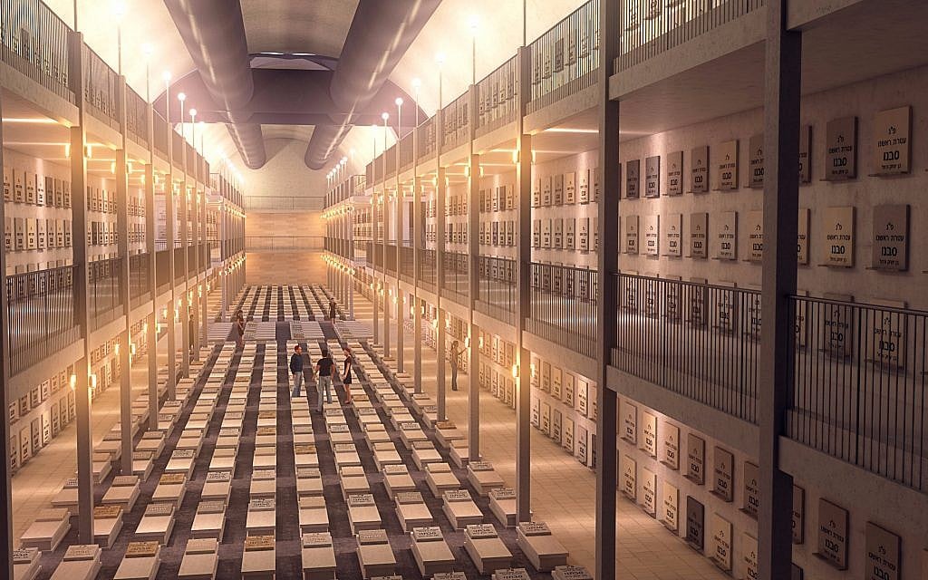 Rendering of underground cemetery under construction in Jerusalem. (Courtesy of Rolzur)