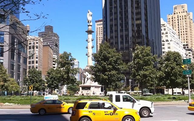 A monument of Christopher Columbus, at Columbus circle in New York City  (YouTube)