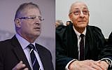 Netanyahu's lawyers and advisers David Shimron (L) and Yitzhak Molcho (R). (Tomer Neuberg/FLASH90 and Michal Fattal/Flash90)