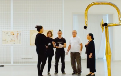 Israel Museum staff making decisions about artwork placement in "The Museum," about the country's most well-known cultural institution (Courtesy 'The Museum')