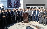 Hamas and Fatah officials attend ceremony in which the Gaza terror group handed over all Gaza border crossing to the Palestinian Authority on November 1, 2017/ (Wafa)