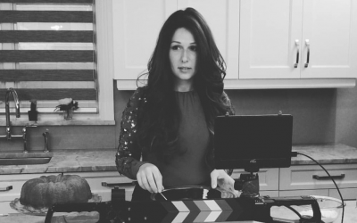Esty Wolbe on the set of her Kosher.com show 'Easy Does It.' (Courtesy of Wolbe/via JTA)