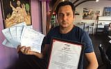 Hanoch Steimeker, owner of the Hodu Hakatan restaurant in Beersheba. (Courtesy Hashgacha Pratit)