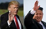 US President Donald Trump, left, and North Korean leader Kim Jong-Un. (Mandel Ngan and Ed Jones/AFP)