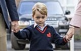This file photo taken on September 7, 2017, shows Britain's Prince George arriving for his first day of school at Thomas's school in southwest London. (AFP/Pool/Richard Pohle)