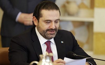 Lebanese Prime Minister Saad Hariri attends a cabinet meeting at the presidential palace of Baabda, east of the capital Beirut, on December 5, 2017. (AFP PHOTO / JOSEPH EID)