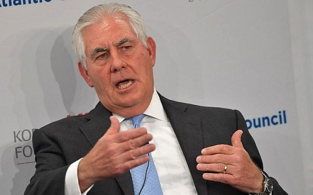 US Secretary of State Rex Tillerson speaks during a forum on US-South Korea relations at the Atlantic Council in Washington, DC on December 12, 2017. (AFP PHOTO / MANDEL NGAN) US Secretary of State Rex Tillerson speaks during a forum on US-South Korea relations at the Atlantic Council in Washington, DC on December 12, 2017. (AFP PHOTO / MANDEL NGAN)