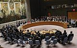 UN Security Council members raise their hands as they vote on a draft resolution that would reject US President Donald Trump's decision to recognize Jerusalem as Israel's capital, on December 18, 2017, at UN Headquarters in New York. (AFP Photo/Kena Betancur)