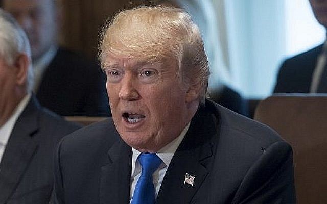 US President Donald Trump speaks alongside Secretary of State Rex Tillerson (L) during a cabinet meeting in the Cabinet Room at the White House in Washington, DC, December 20, 2017. (AFP/Saul Loeb) US President Donald Trump speaks alongside Secretary of State Rex Tillerson (L) during a cabinet meeting in the Cabinet Room at the White House in Washington, DC, December 20, 2017. (AFP/Saul Loeb)