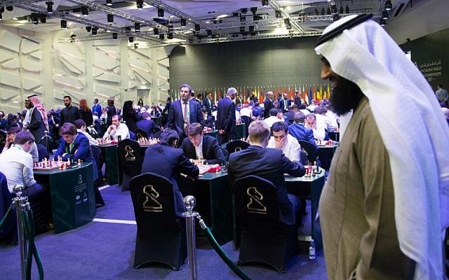Participants attend the King Salman World Rapid and Blitz Championships, the first international chess competition held in Saudi Arabia, in the capital Riyadh on December 26, 2017. (AFP/STRINGER) Participants attend the King Salman World Rapid and Blitz Championships, the first international chess competition held in Saudi Arabia, in the capital Riyadh on December 26, 2017. (AFP/STRINGER)