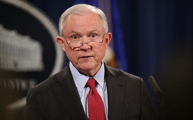 US Attorney General Jeff Sessions holds a news conference at the Department of Justice on December 15, 2017. (Chip Somodevilla/Getty Images/AFP) US Attorney General Jeff Sessions holds a news conference at the Department of Justice on December 15, 2017. (Chip Somodevilla/Getty Images/AFP)