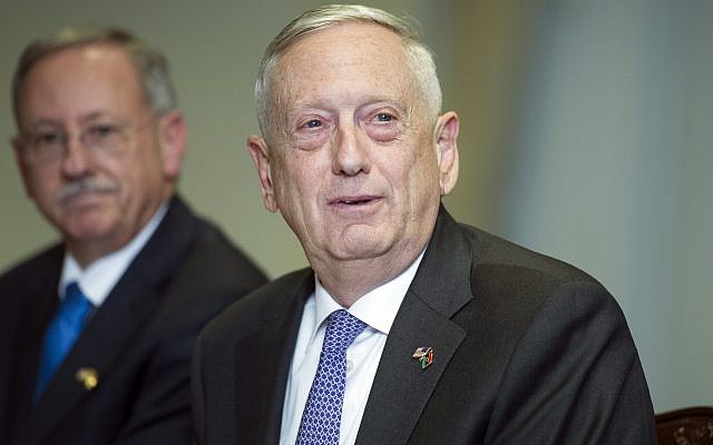 US Defense Secretary Jim Mattis answers a reporter's question during a meeting with Libyan Prime Minister Fayez Serraj at the Pentagon, Thursday, November 30, 2017 (AP Photo/Cliff Owen) US Defense Secretary Jim Mattis answers a reporter's question during a meeting with Libyan Prime Minister Fayez Serraj at the Pentagon, Thursday, November 30, 2017 (AP Photo/Cliff Owen)