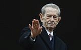 Romania's former King Michael waves to supporters during an appearance at the Elisabeta Palace in Bucharest, Romania, on November 19, 2014. (AP Photo/ Octav Ganea, File)